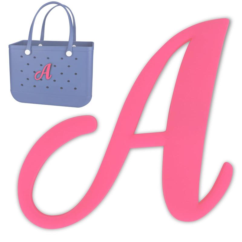 Bag Charms for Bogg Bag Accessories Decorative Bogg Bag Charms Insert Alphabet Lettering for Beach Tote Rubber Beach Bag Accessories Pink
