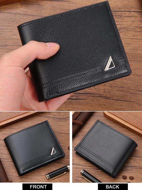 Men's Business Minimalist Bifold Wallet, 2024 New Simple Plain Pu Leather Wallet with Credit Card Holder for Men, Casual Trendy Wallet for Daily Use