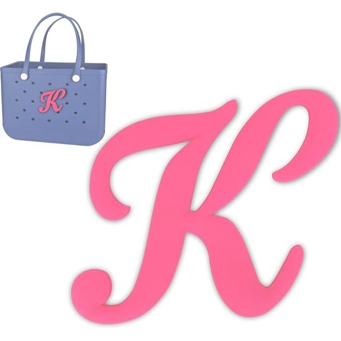 Bag Charms for Bogg Bag Accessories Decorative Bogg Bag Charms Insert Alphabet Lettering for Beach Tote Rubber Beach Bag Accessories Pink