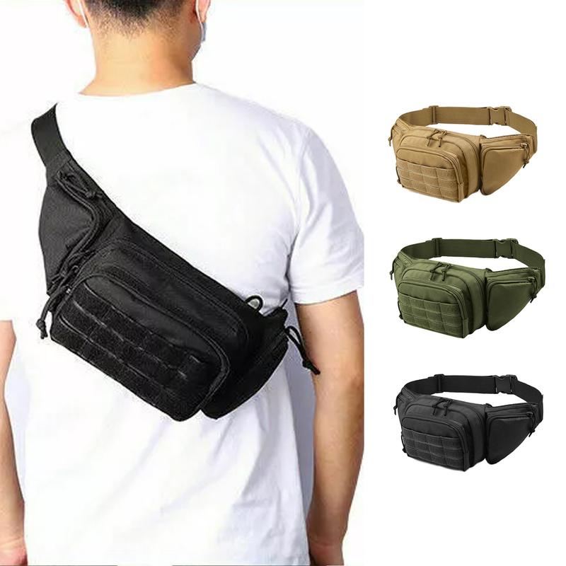 Versatile Shoulder Crossbody Bag for Men Women Multi Zipper Pockets Chest Bag Lightweight Waist Bag for Outings