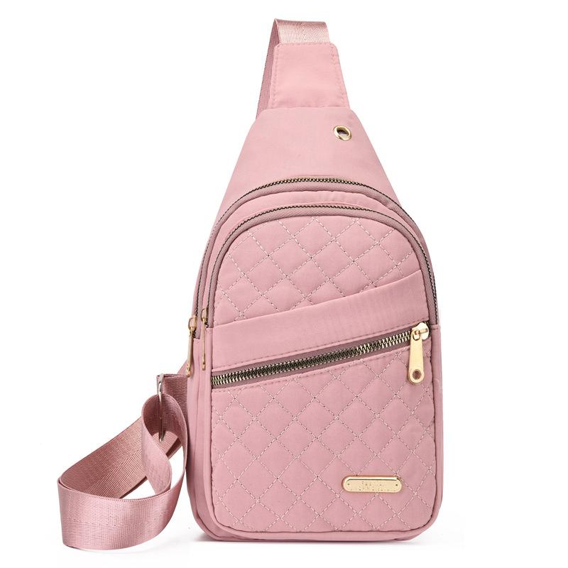 Women's 2024 Summer Solid Color Quilted Fanny Pack, Casual Large Capacity Zipper Chest Belt Bum Bag As Gift, All-match Sling Bag for Daily Use