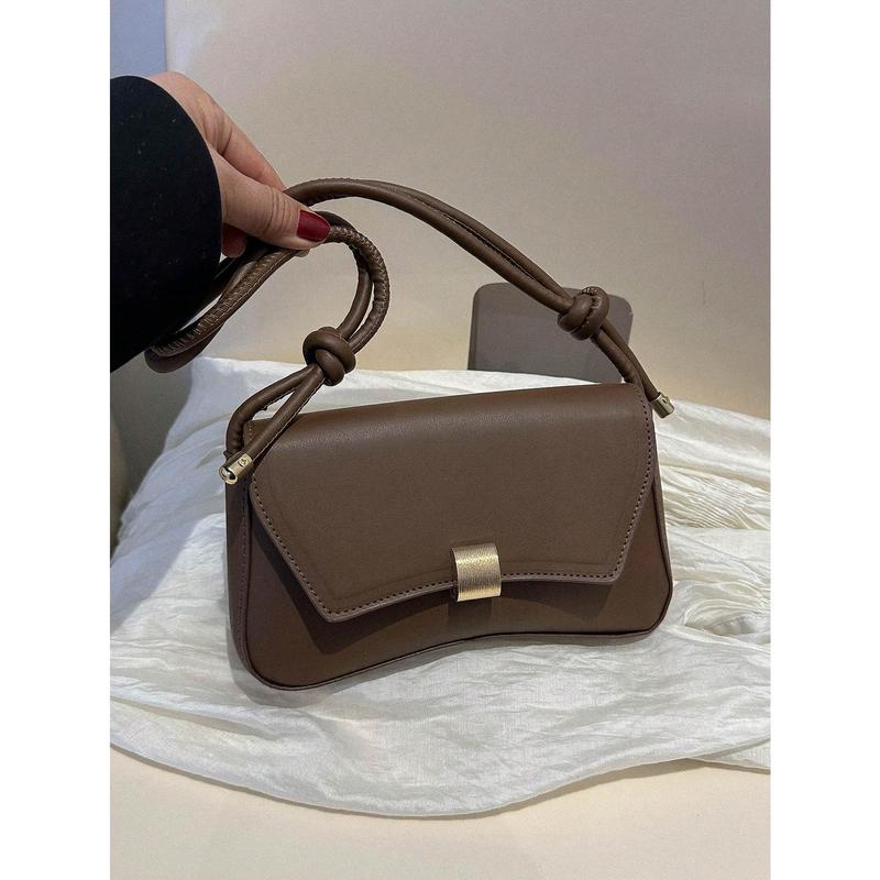 Retro Lightweight,Business Casual Chocolate Brown Flap Bag Vintage PU For Teen Girls Women College Students,Rookies & White-Collar Workers Perfect For Office,College,Work ,Business,Commute,Outdoors, Travel, Outings