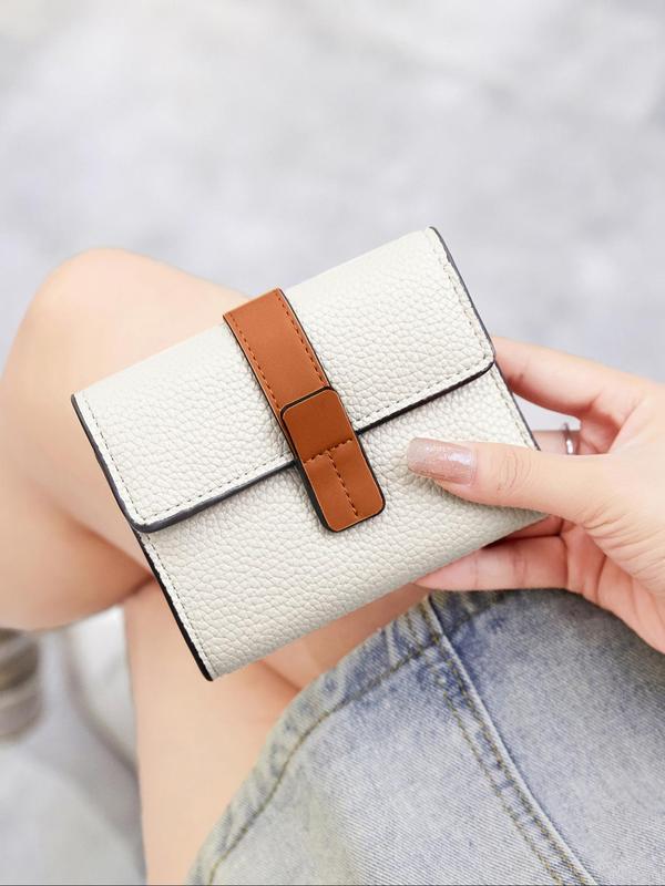 Women's Elegant Trifold Wallet,  Casual Trendy Simple Style Plain Color Card Holder for Daily Use, Casual Trendy Versatile Wallet for Women & Girls