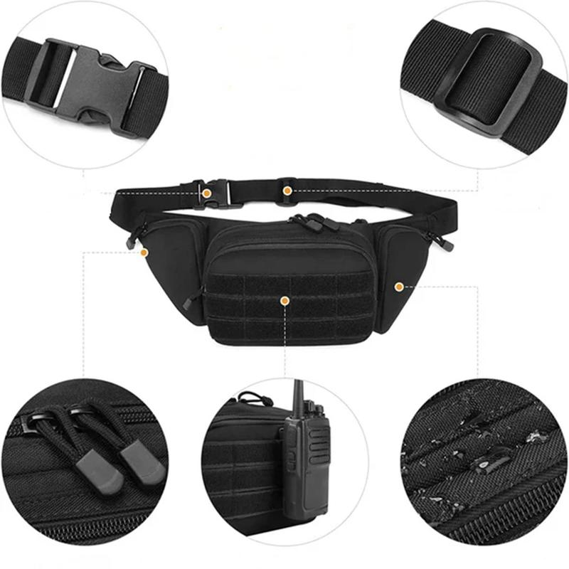 Versatile Shoulder Crossbody Bag for Men Women Multi Zipper Pockets Chest Bag Lightweight Waist Bag for Outings