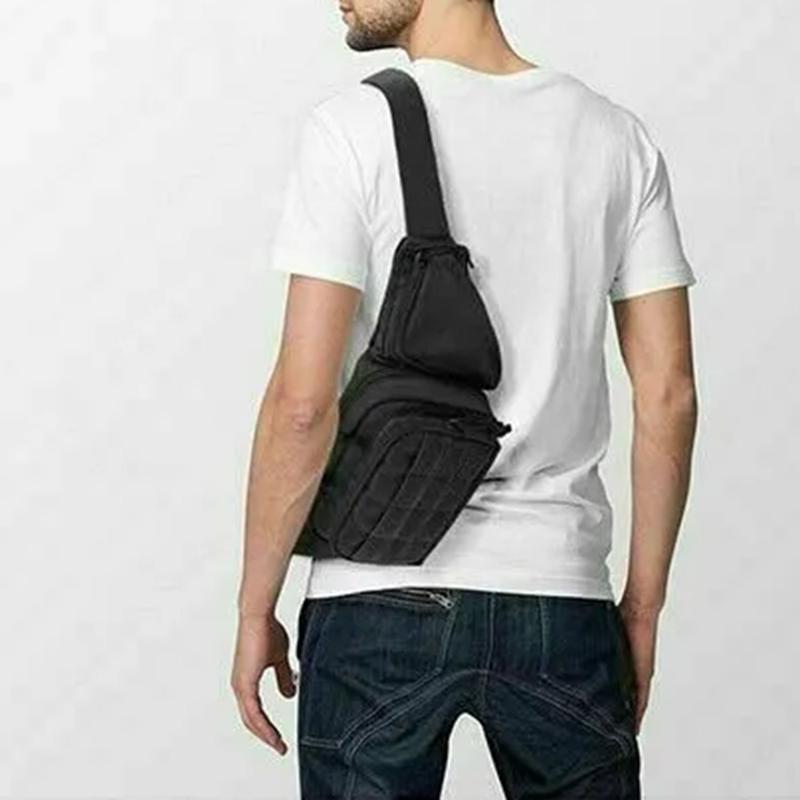 Versatile Shoulder Crossbody Bag for Men Women Multi Zipper Pockets Chest Bag Lightweight Waist Bag for Outings