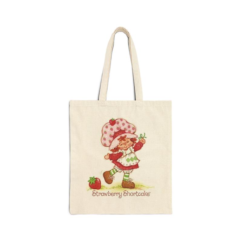 90's Iconic Strawberry Cotton Canvas Tote Bag