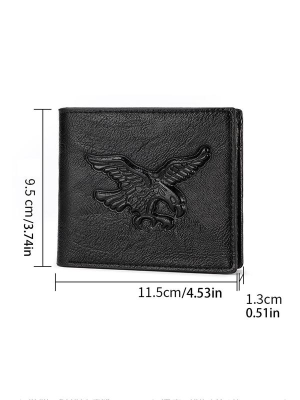 Men's Eagle Pattern Short Wallet,  Casual Pu Leather Vintage Card Holder, Casual Trendy Versatile High-quality Daily Wallet for Men for Birthday Gift