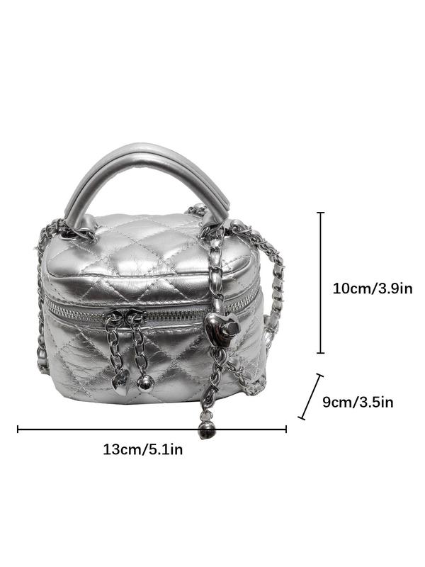 Women's Fashion Chain Strap Quilted Crossbody Bag, Casual Versatile Shoulder Bag for Daily Used, Trendy All-match Commuter Bag