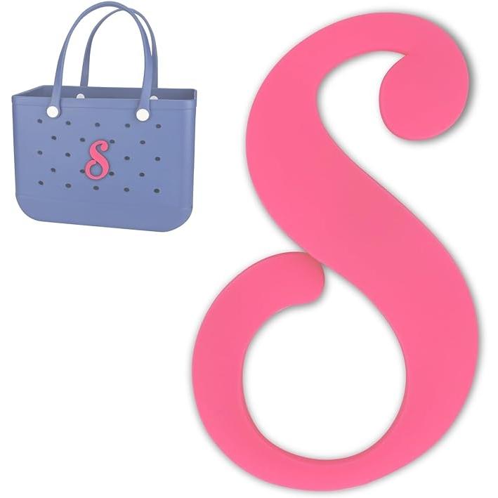 Bag Charms for Bogg Bag Accessories Decorative Bogg Bag Charms Insert Alphabet Lettering for Beach Tote Rubber Beach Bag Accessories Pink