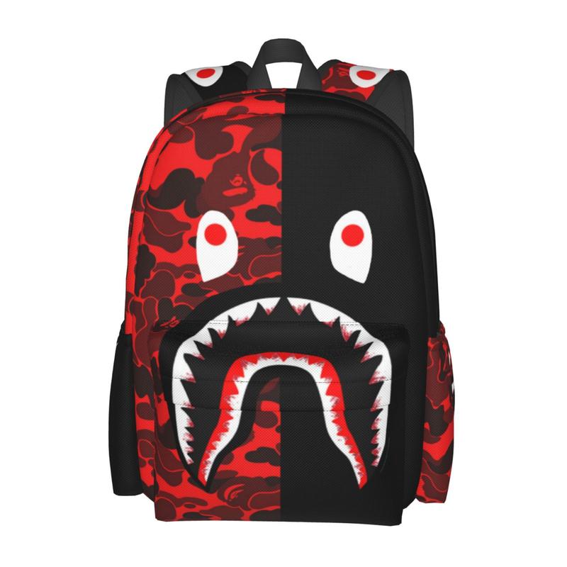 BAPE Shark Backpack  Game Casual Backpack   Portable Multifunction Bag   Anime Cartoon Backpack