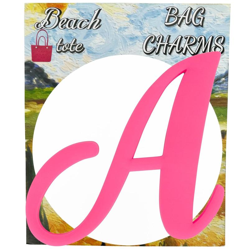 Bag Charms for Bogg Bag Accessories Decorative Bogg Bag Charms Insert Alphabet Lettering for Beach Tote Rubber Beach Bag Accessories Pink