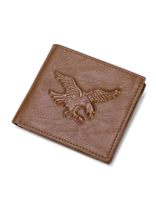 Men's Eagle Pattern Short Wallet,  Casual Pu Leather Vintage Card Holder, Casual Trendy Versatile High-quality Daily Wallet for Men for Birthday Gift