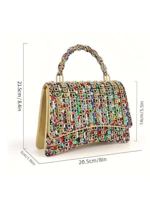 Women's Rhinestone Decorated Evening Bag, Fashionable Chain Strap Crossbody Bag for Party, Trendy All-match & Exquisite Bag for Birthday Gift