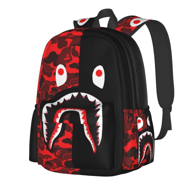 BAPE Shark Backpack  Game Casual Backpack   Portable Multifunction Bag   Anime Cartoon Backpack