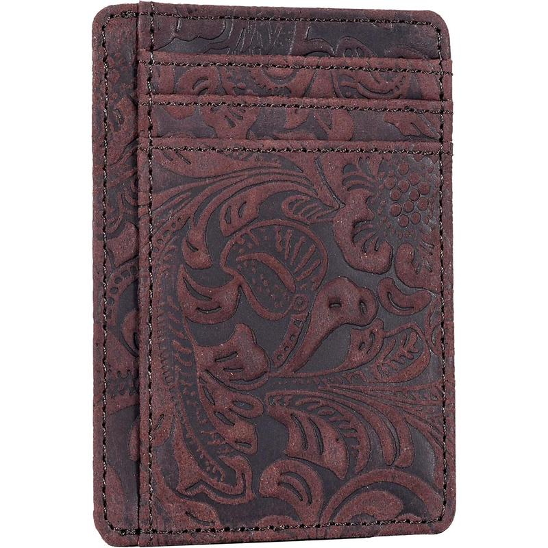 Leather Slim Minimalist Wallet for Men and Women -RFID Blocking Front Pocket Thin Credit Card Holder Stylish Wallets