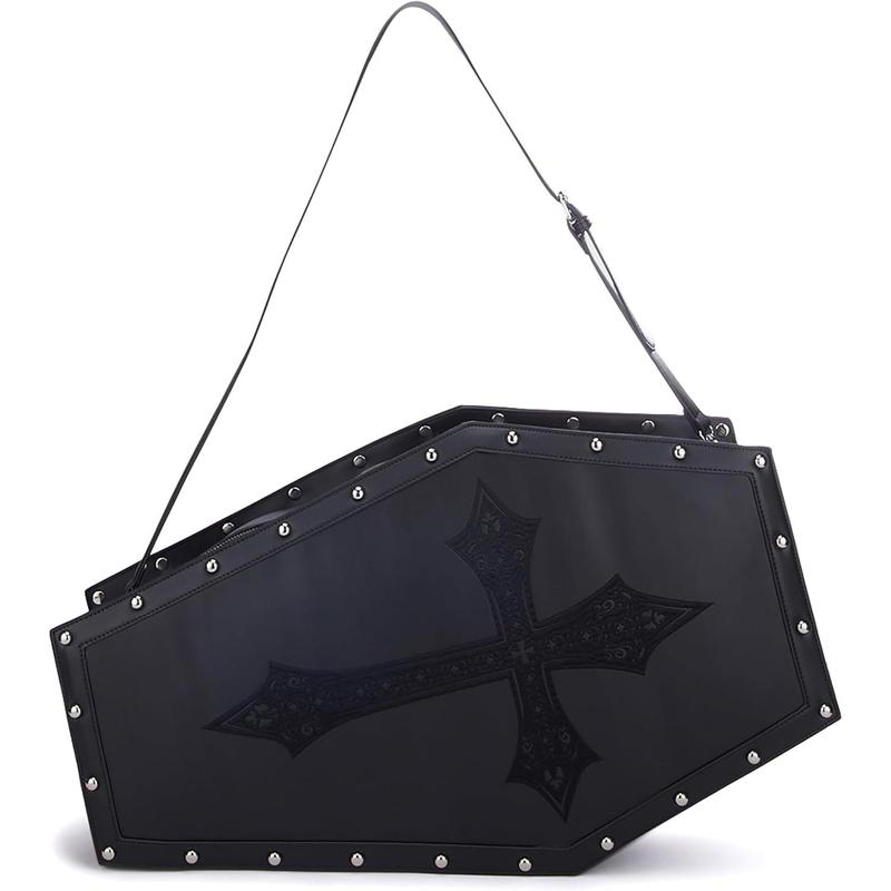 Weight Coffin Weekender by Widow - Coffin Shape Bag Made From Vegan Leather,  for Spooky Getaways - Black