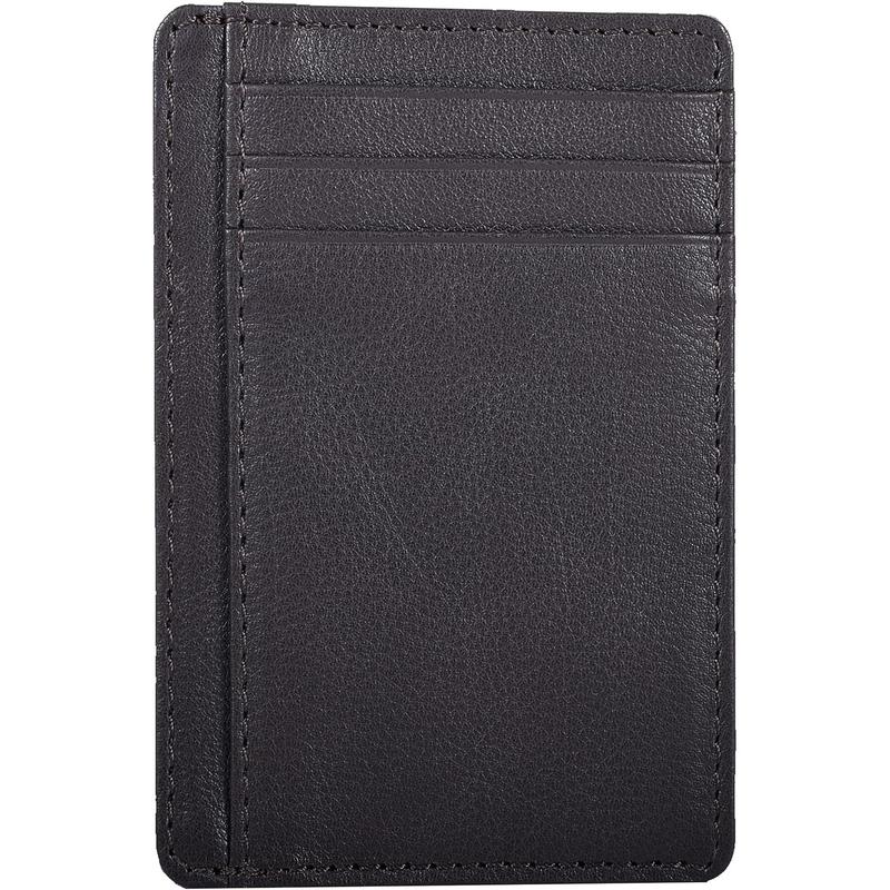 Leather Slim Minimalist Wallet for Men and Women -RFID Blocking Front Pocket Thin Credit Card Holder Stylish Wallets