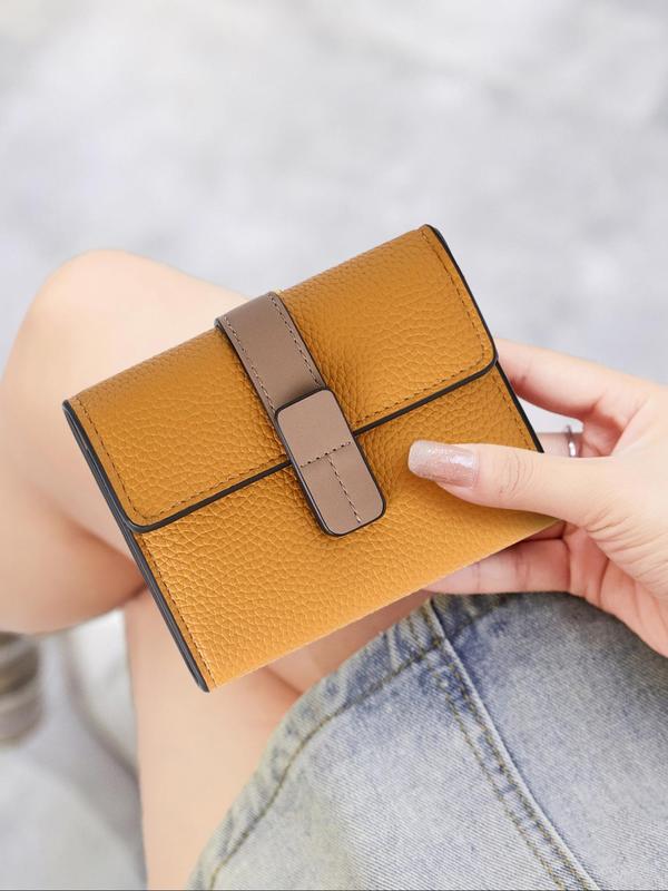 Women's Elegant Trifold Wallet,  Casual Trendy Simple Style Plain Color Card Holder for Daily Use, Casual Trendy Versatile Wallet for Women & Girls