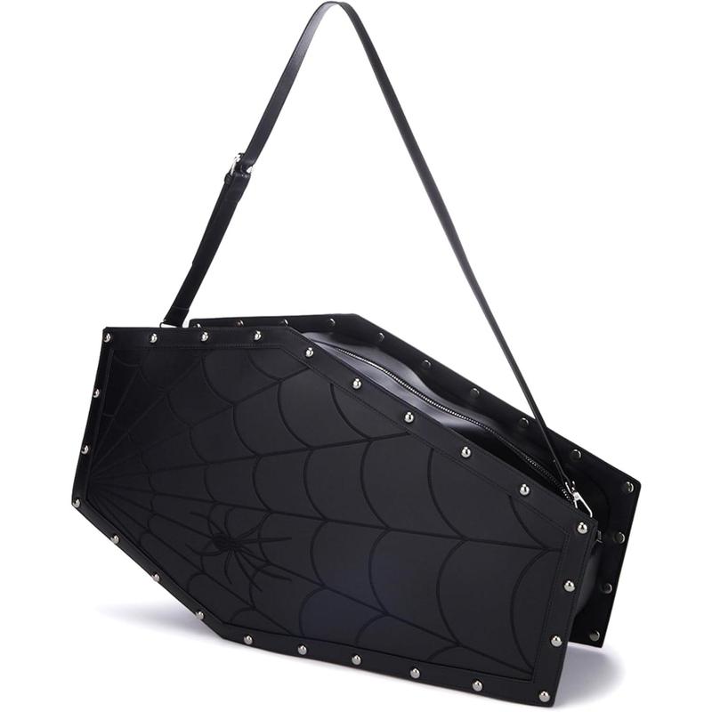 Weight Coffin Weekender by Widow - Coffin Shape Bag Made From Vegan Leather,  for Spooky Getaways - Black