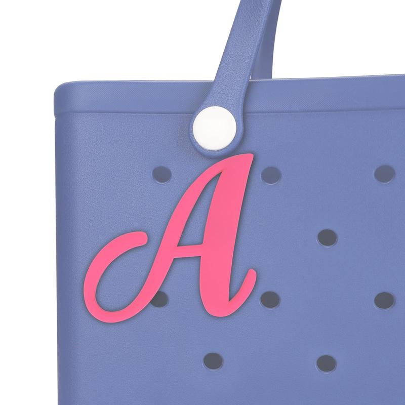 Bag Charms for Bogg Bag Accessories Decorative Bogg Bag Charms Insert Alphabet Lettering for Beach Tote Rubber Beach Bag Accessories Pink