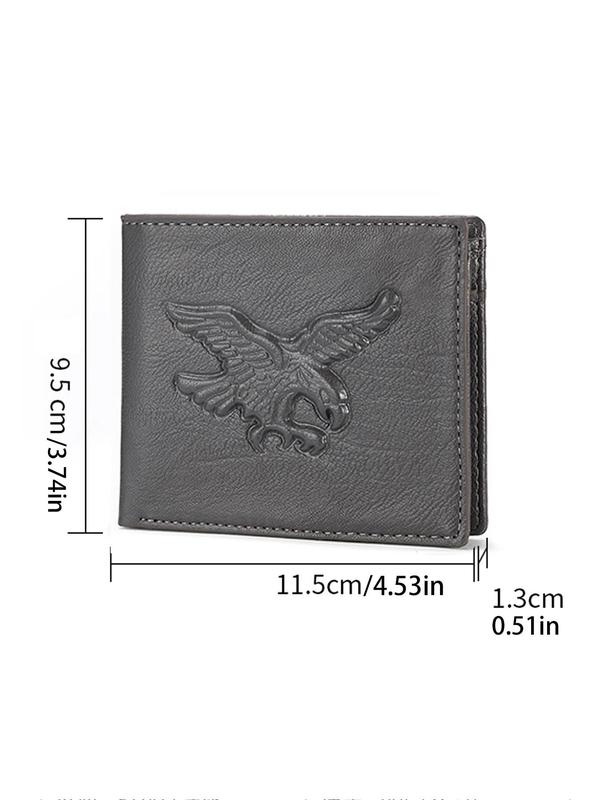 Men's Eagle Pattern Short Wallet,  Casual Pu Leather Vintage Card Holder, Casual Trendy Versatile High-quality Daily Wallet for Men for Birthday Gift