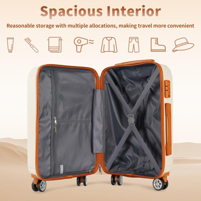 UUH Cute Single Luggage set(14 20 24 28inch) Durable ABS Hardshell with High-Quality, TSA Lock and 360 Spinner Wheels Trolley Suitcase.