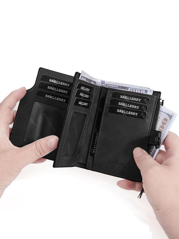 Men's Business RFID Blocking Wallet, Small and Slim Coin Pocket Purse, Men's Zipper Wallets, Cards Holders, Luxury Wallets, Designer Purse