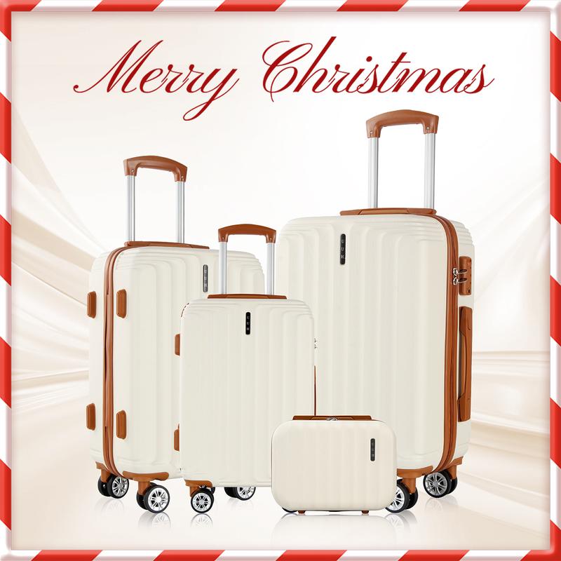 UUH Cute Single Luggage set(14 20 24 28inch) Durable ABS Hardshell with High-Quality, TSA Lock and 360 Spinner Wheels Trolley Suitcase.