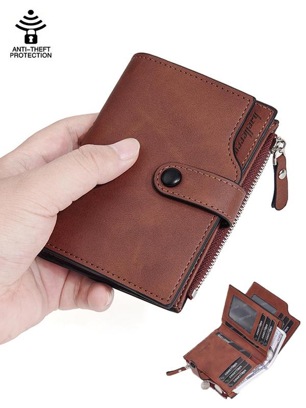 Men's Business RFID Blocking Wallet, Small and Slim Coin Pocket Purse, Men's Zipper Wallets, Cards Holders, Luxury Wallets, Designer Purse