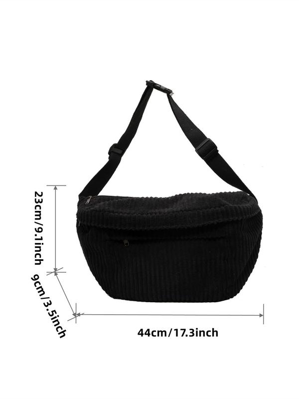 Women's Minimalist Fashionable Plain Plaid Pattern Fanny Pack, Casual Versatile Large Volume Sling Bag with Adjustable Strap for Daily Used, Trendy All-match Sling Bag