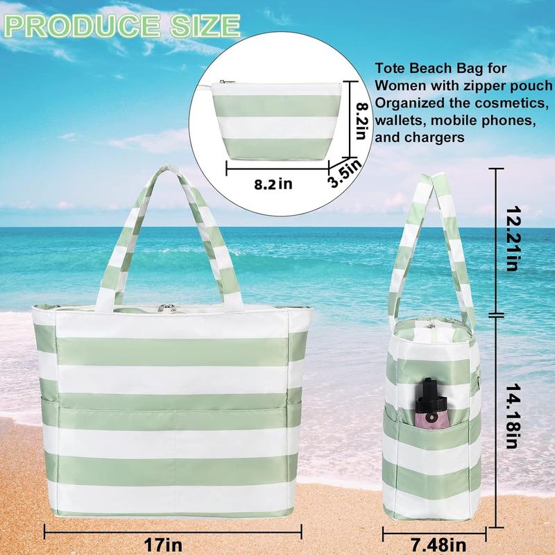 LOIDOU Large Tote Beach Bag Waterproof Sandproof Beach Pool Bag with Zipper & Wet Pockets Shoulder Bag Travel Grocery