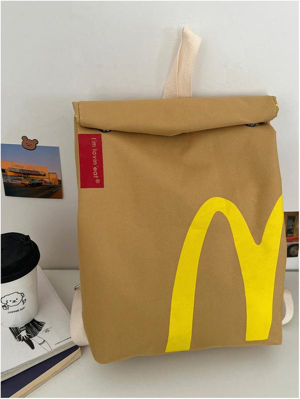 McDonald's Backpack Funny School Knapsack Lightweight Shoulder Crossbody Bag for Men Women Teen Boys Girls