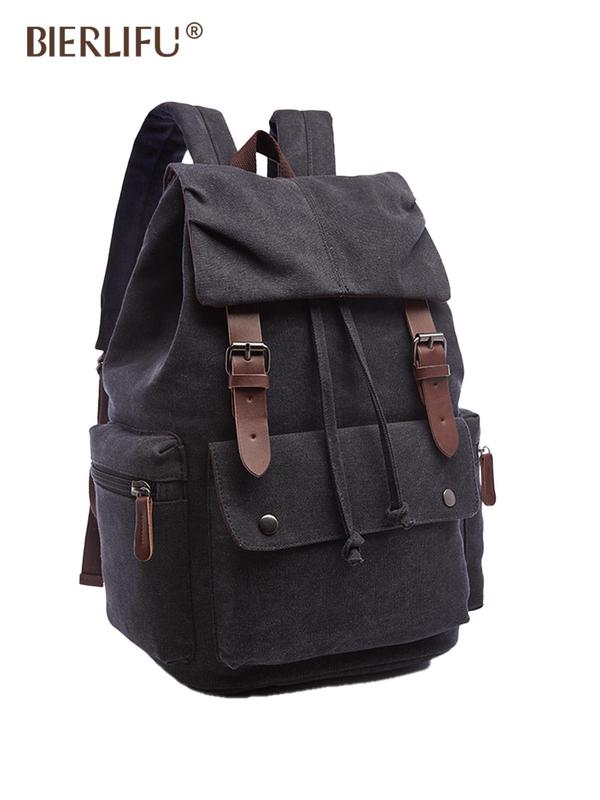 Fashionable Large Capacity Belted Design Canvas Backpack, Casual Versatile Backpack with Adjustable Buckle, Outdoor Backpack for Women & Men