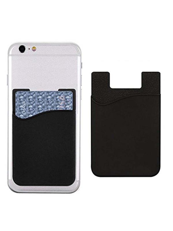 Unisex Minimalist Plain Color Silicone Stick on Card Holder for Phone, Casual Trendy Adhesive Card Holder, Fashionable Card Holder for Daily Life