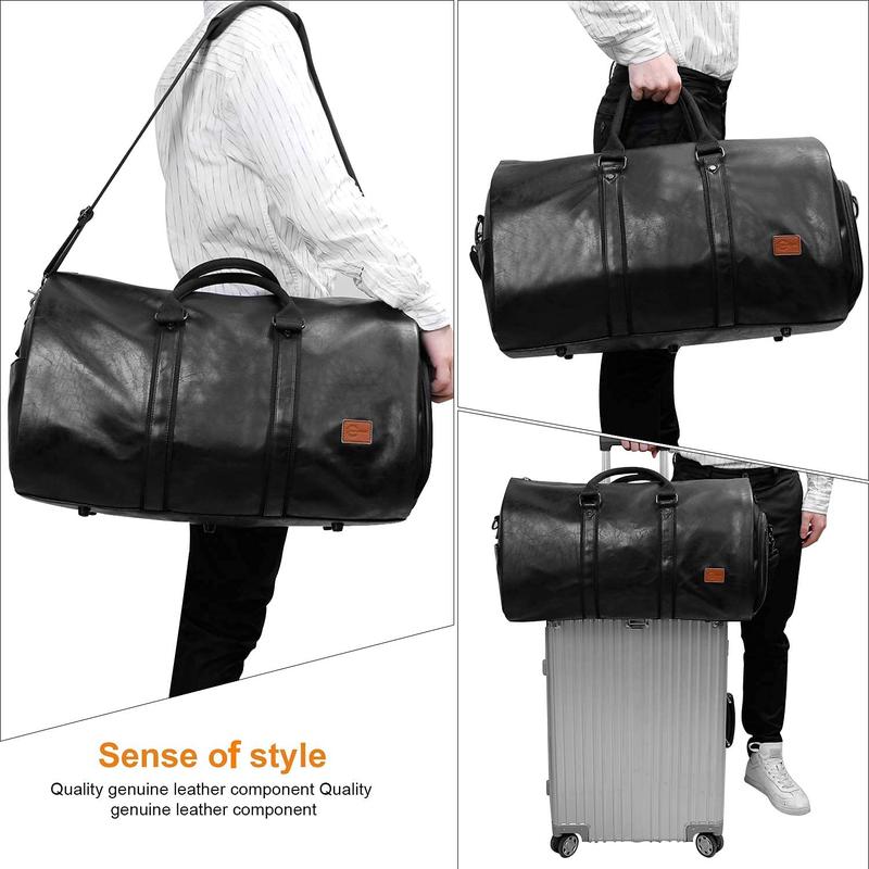 SEYFOCNIA Convertible Travel Garment Bag,Carry on Garment Duffel Bag for Men Women - 2 in 1 Hanging Suitcase Suit Business Travel Bag