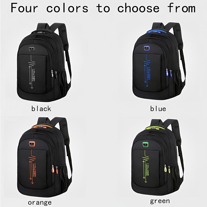 Fast shipping，Casual Backpack - Teenage boys, young men, students, travelers - Polyester, Contrast Sequin, Adjustable Strap, Zipper, Lightweight - Suitable for School, Travel, Commuting