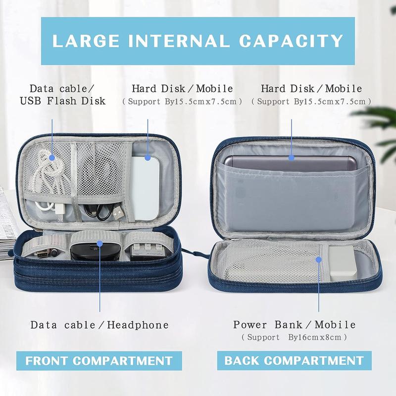 Travel Organizer Bag Cable Storage Pouch Case Portable Waterproof Double Layers