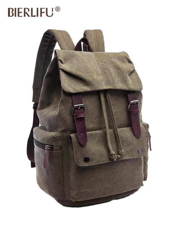 Fashionable Large Capacity Belted Design Canvas Backpack, Casual Versatile Backpack with Adjustable Buckle, Outdoor Backpack for Women & Men