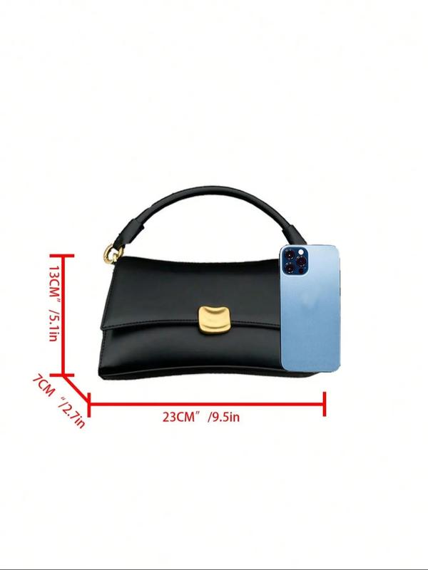 Women's Solid Color Handbag, Fashionable Pu Leather Shoulder Bag for Daily Used, Casual Trendy Versatile High-quality Daily Commuting Bag, Girl Shopping Bag, Work Bags for Women