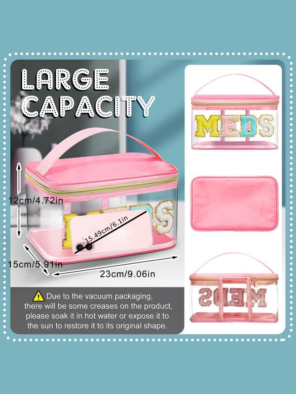 2024 New Style Letter Pattern Waterproof Makeup Bag, Portable Cosmetic Storage Bag, Zipper Makeup Organizer Pouch, Versatile Storage Bag for Travel & Daily Use