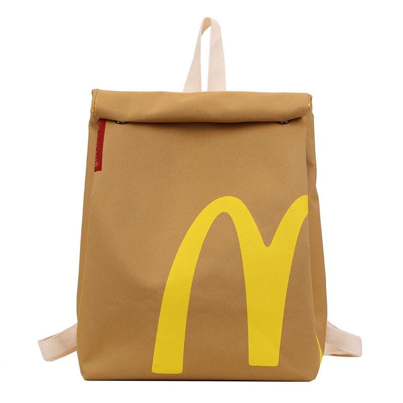 McDonald's Backpack Funny School Knapsack Lightweight Shoulder Crossbody Bag for Men Women Teen Boys Girls