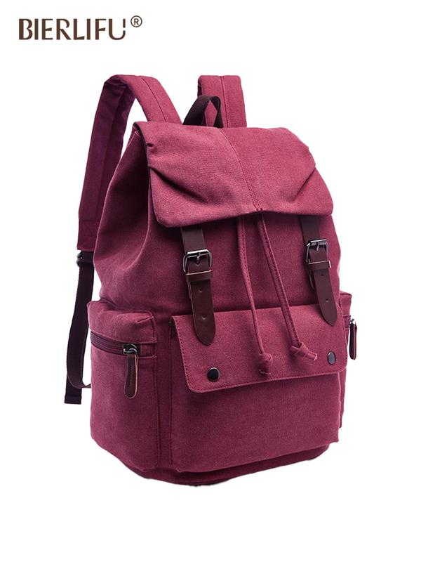 Fashionable Large Capacity Belted Design Canvas Backpack, Casual Versatile Backpack with Adjustable Buckle, Outdoor Backpack for Women & Men