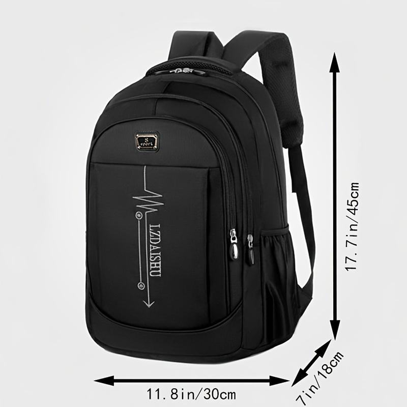 Fast shipping，Casual Backpack - Teenage boys, young men, students, travelers - Polyester, Contrast Sequin, Adjustable Strap, Zipper, Lightweight - Suitable for School, Travel, Commuting