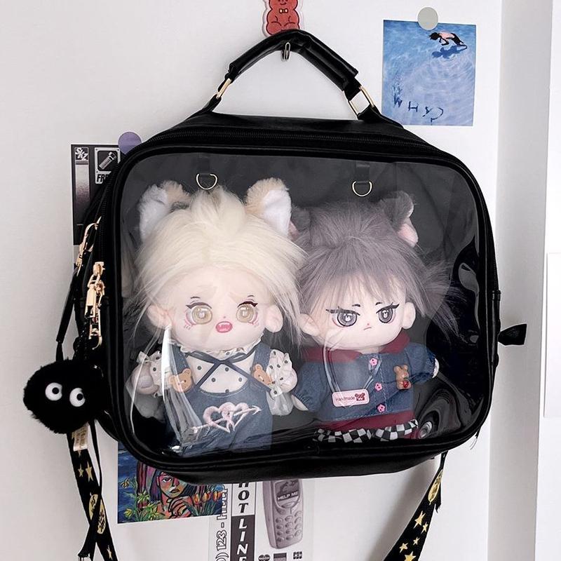 Lolita Women Ita Backpacks  JK Uniform Ribbon Large Capacity Crossbody Shoulder Bags Transparent Doll Mochila Femenina