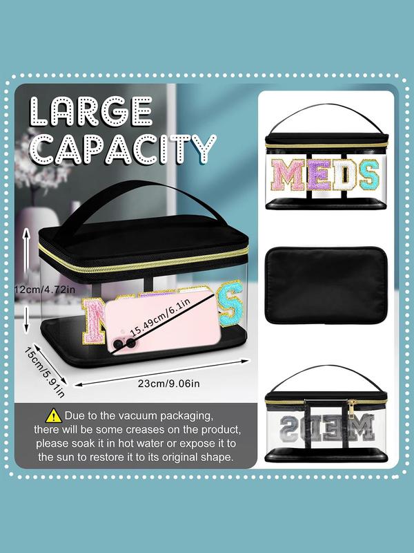 2024 New Style Letter Pattern Waterproof Makeup Bag, Portable Cosmetic Storage Bag, Zipper Makeup Organizer Pouch, Versatile Storage Bag for Travel & Daily Use