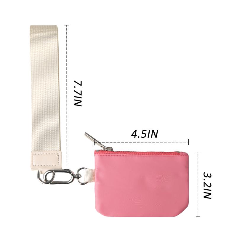 ISUNIE Mini Zip Around Wristlet Wallet with Nylon Wrist Strap for Women - Waterproof and Easy to Clean - Perfect for Travel and Daily Use