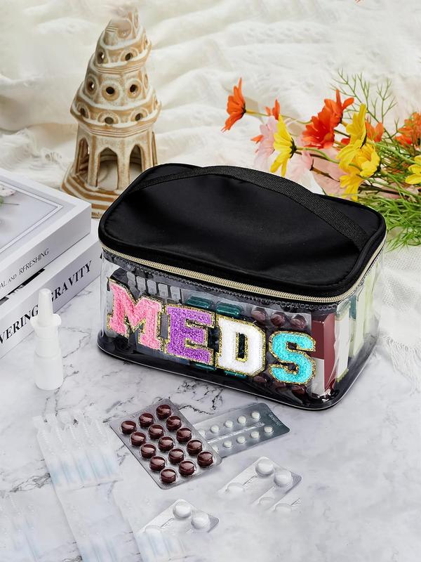 2024 New Style Letter Pattern Waterproof Makeup Bag, Portable Cosmetic Storage Bag, Zipper Makeup Organizer Pouch, Versatile Storage Bag for Travel & Daily Use