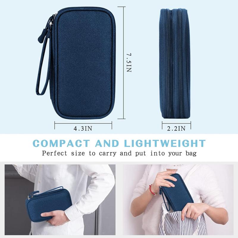 Travel Organizer Bag Cable Storage Pouch Case Portable Waterproof Double Layers