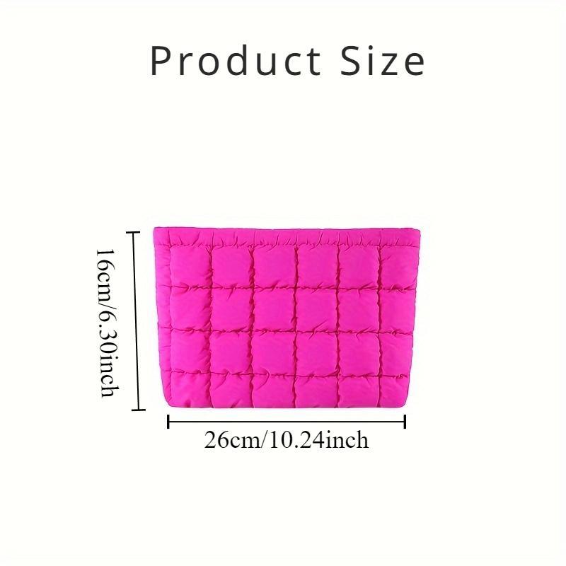 Solid Color Quilted Makeup Bag, 1 Count Casual Fashion Cosmetics Pouch, Versatile Bag for Daily Use & Travel, Zipper Closure