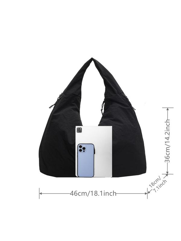 Women's Solid Shoulder Bag, Fashionable Large Capacity Tote Bag for Work & Daily Used, Casual Trendy Versatile High-quality Daily Commuting Bag